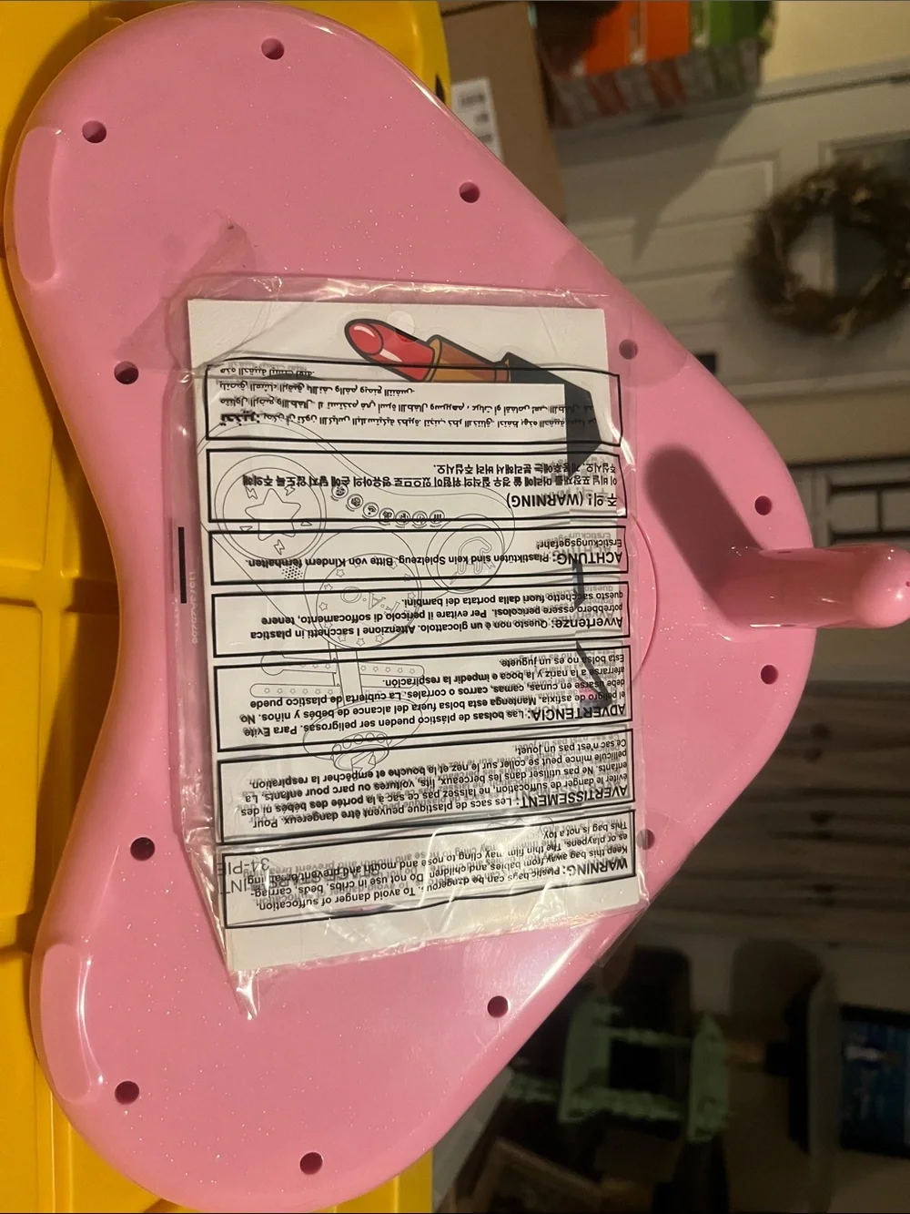 FAO Schwarz Pink Electronic Drum Set with Blue and Yellow Pads
